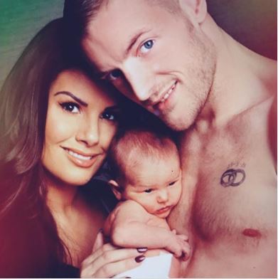 Finley Jaiden Vardy with father Jamie Vardy and mother Rebekah Vardy